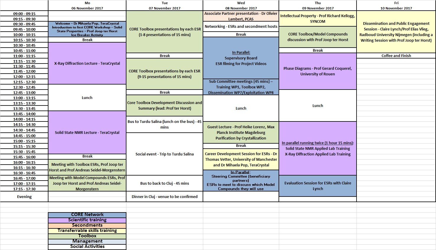 Workshop Solid State Time Schedule